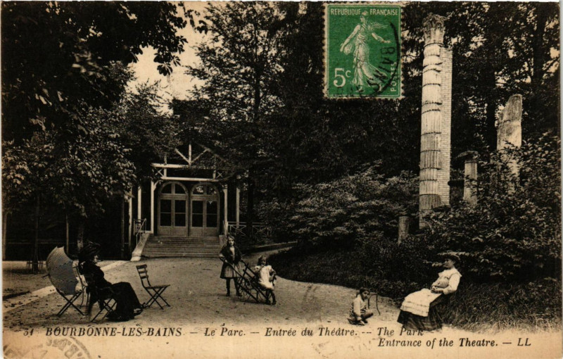 Carte postale ancienne Bourbonne les Bains - Le Parc à Bourbonne-les-Bains