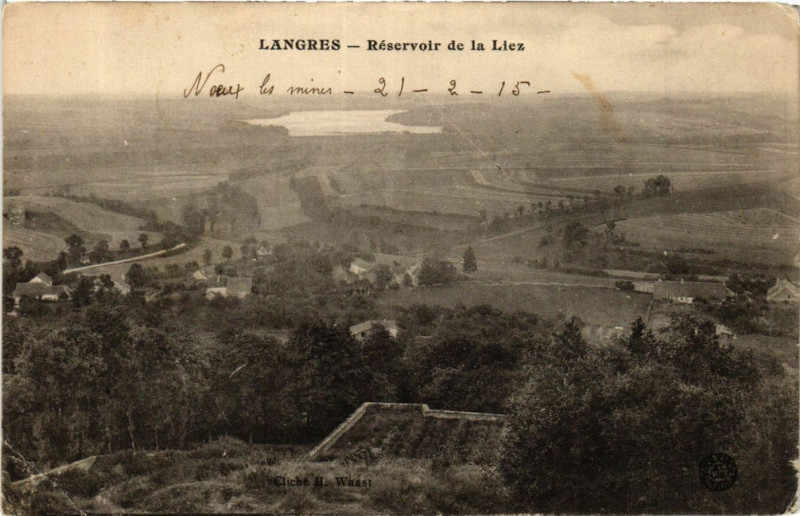 Carte postale ancienne Langres - Reservoir de la Liez à Langres