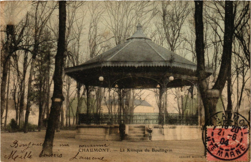 Carte postale ancienne Chaumont - Le Kiosque du Boulingrin à Chaumont