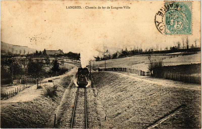 Carte postale ancienne Langres - Chemin de fer de Longres-Ville à Langres