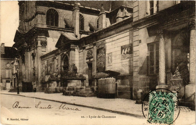 Carte postale ancienne Lycée de Chaumont à Chaumont
