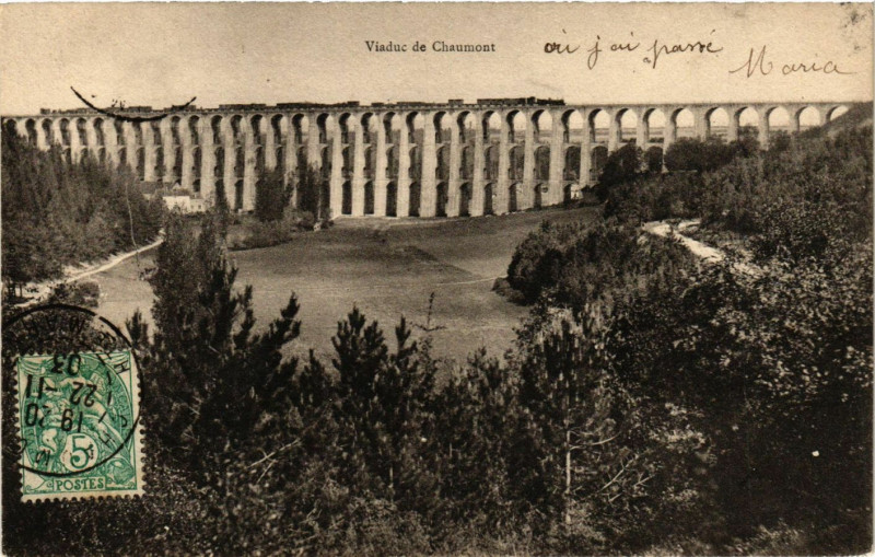 Carte postale ancienne Viaduc de Chaumont à Chaumont