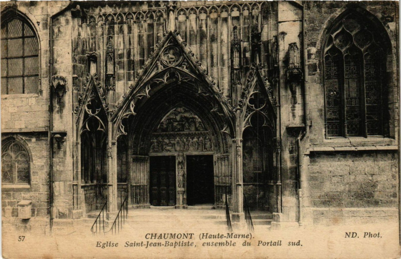 Carte postale ancienne Chaumont (Haute-Marne) - Eglise Saint-Jean-Baptiste, ensemble ... à Chaumont