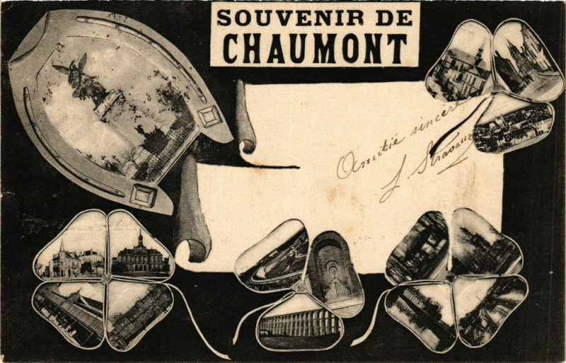 Carte postale ancienne Souvenir de Chaumont à Chaumont