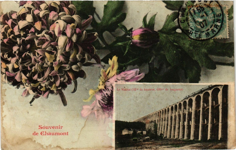 Carte postale ancienne Souvenir de Chaumont à Chaumont