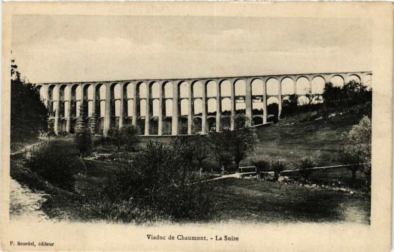 Carte postale ancienne Viaduc de Chaumont  - La Suize à Chaumont
