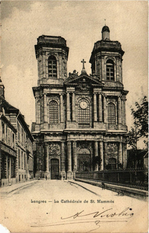 Carte postale ancienne Lagres - La Cathédrale de Saint-Mammés
