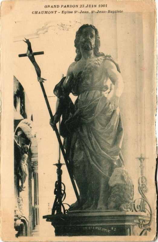 Carte postale ancienne Grand Pardon 23 Juin 1901 - Chaumont -Eglise Saint-Jean, Saint-Jean ... à Chaumont