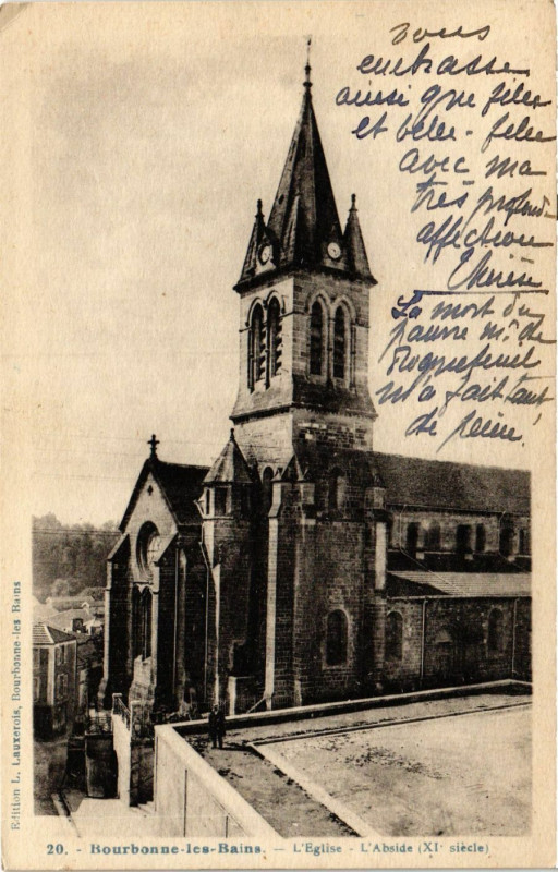 Carte postale ancienne Bourbonne-les-Bains Eglise - l'Abside à Bourbonne-les-Bains