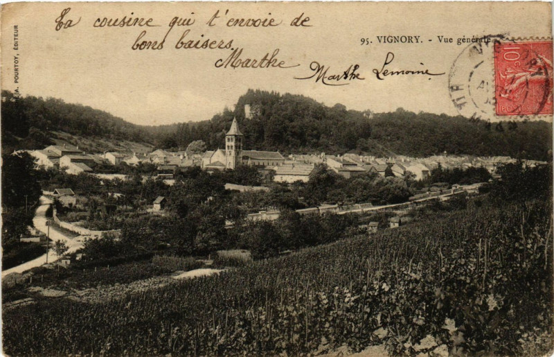 Carte postale ancienne Vignory - Vue generale à Vignory
