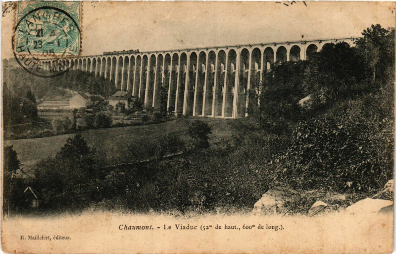 Carte postale ancienne Chaumont - Le Viaduc à Chaumont