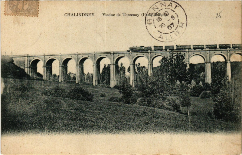 Carte postale ancienne Chalindrey - Viaduc de Torcenay à Chalindrey
