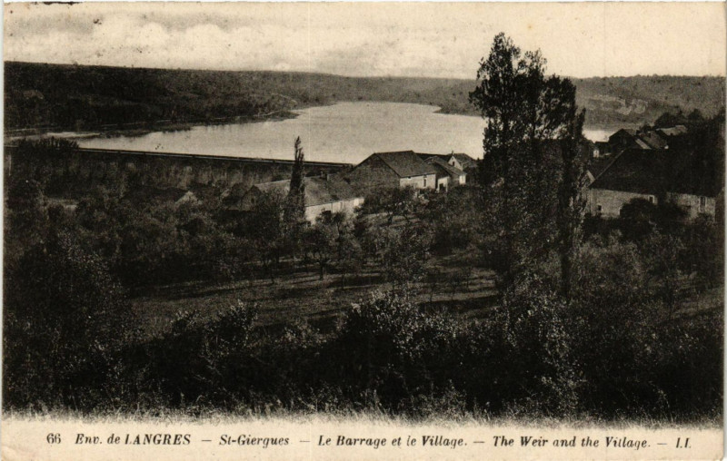 Carte postale ancienne Saint-Giergues - Le Barrage et le Village