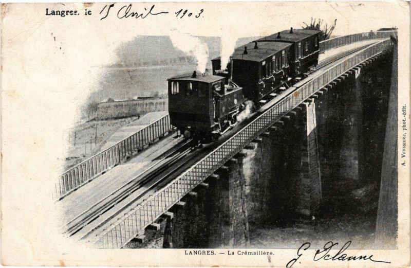 Carte postale ancienne Langres - La Cremaillere à Langres