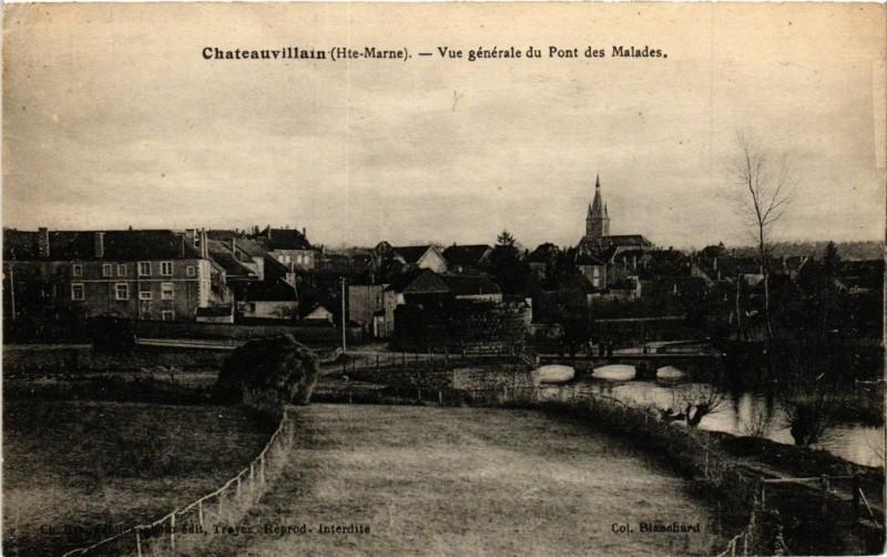 Carte postale ancienne Chateauvillain - Vue generale à Châteauvillain