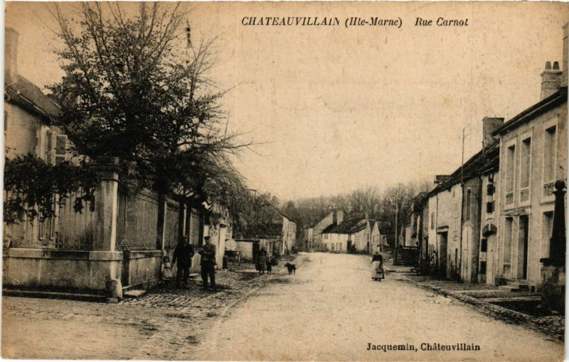 Carte postale ancienne Chateauvillain - Rue Carnot à Châteauvillain