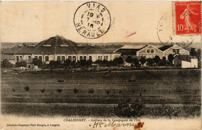 Carte postale ancienne Chalindrey - Ateliers de la Comagnie de l'Est à Chalindrey