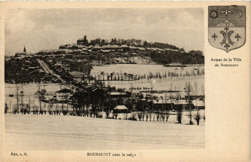 Carte postale ancienne Bourmont sous la neige