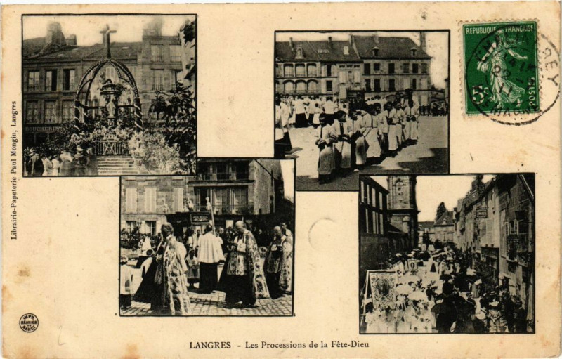Carte postale ancienne Langres - Les Processions de la Fete-Dieu à Langres