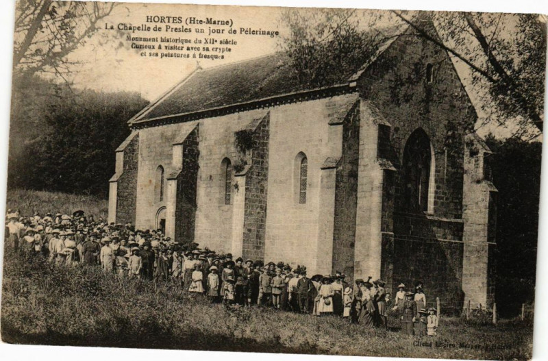 Carte postale ancienne Hortes - La Chapelle de Presles