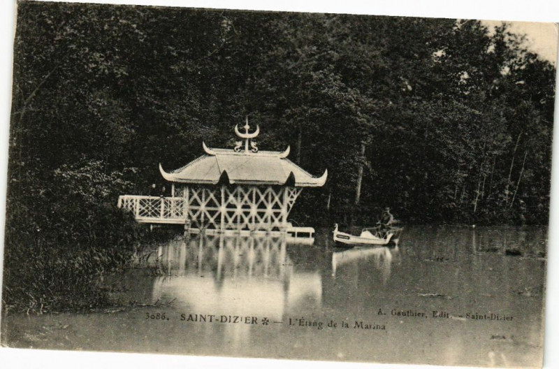 Carte postale ancienne Saint-Dizier - L'Etang de la Marina à Saint-Dizier