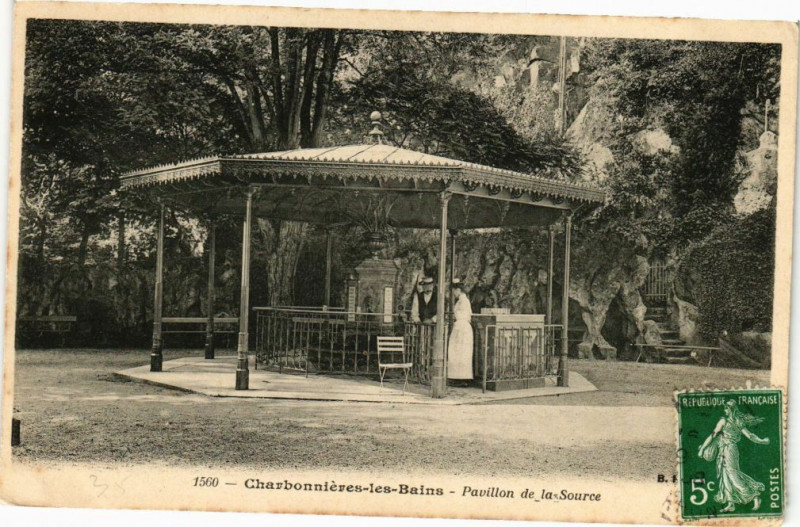 Carte postale ancienne Charbonnieres les Bains - Pavillon de la Source