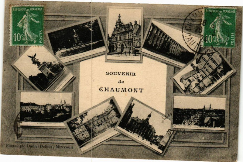 Carte postale ancienne Souvenir de Chaumont à Chaumont