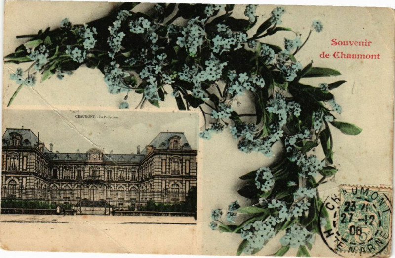 Carte postale ancienne Souvenir de Chaumont à Chaumont