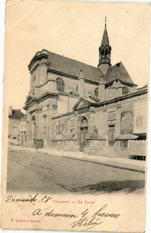 Carte postale ancienne Chaumont - Le Lycee à Chaumont