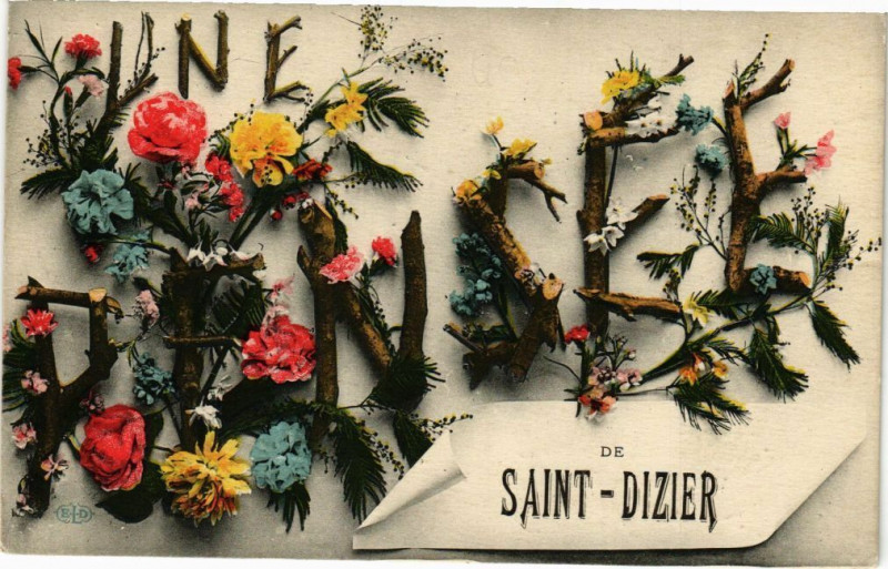 Carte postale ancienne Une Pensee de Saint-Dizier à Saint-Dizier