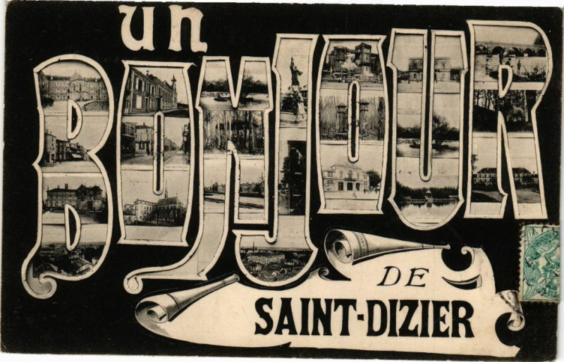 Carte postale ancienne Un Bonjour de Saint-Dizier à Saint-Dizier
