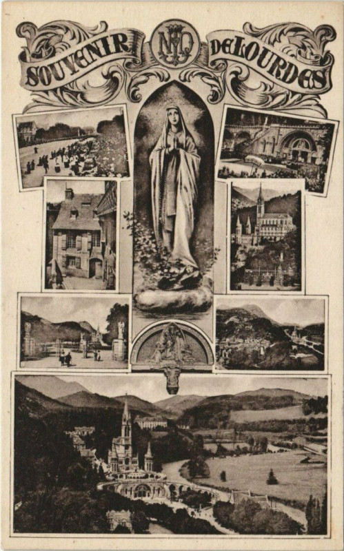 Carte postale ancienne Souvenir de Lourdes à Lourdes