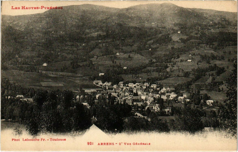 Carte postale ancienne Arrens - Vue Générale à Ens