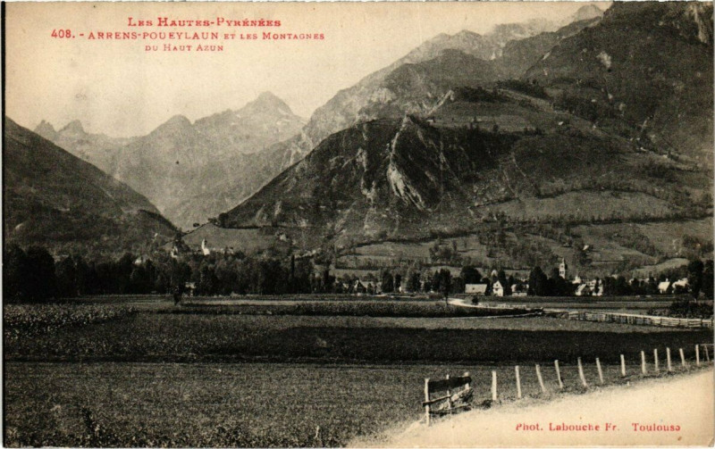 Carte postale ancienne Arrens - Poueylaun et les Montagnes du Haut Azun à Ens