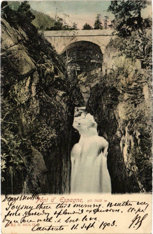 Carte postale ancienne Pont d'Espagne