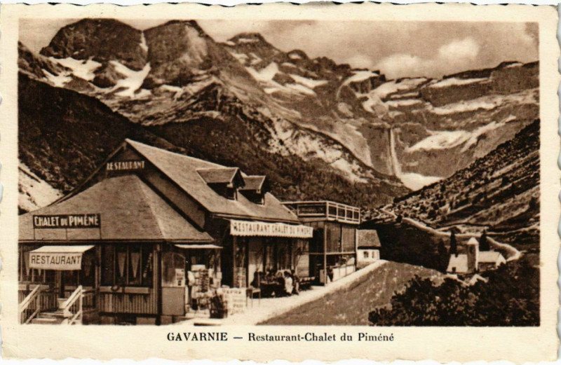 Carte postale ancienne Gavarnie - Restaurant-Chalet du Piméné