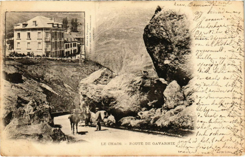 Carte postale ancienne Le Chaos - Route de Gavarnie