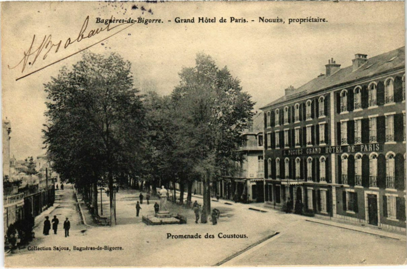 Carte postale ancienne Bagneres-de-Bigorre - Grand Hotel de Paris à Bagnères-de-Bigorre