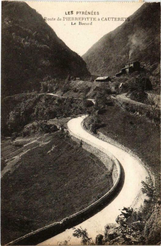 Carte postale ancienne Route de Pierrefitte a Cauterets, Le Bocard à Cauterets