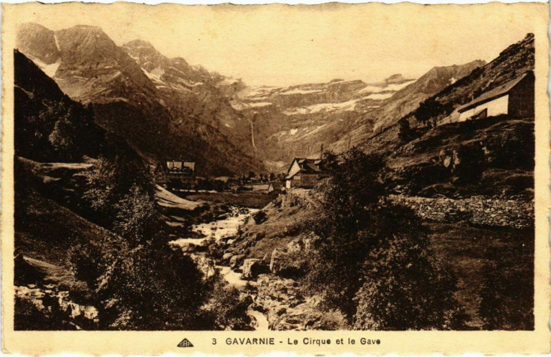 Carte postale ancienne Gavarine - Le Cirque et le Gave