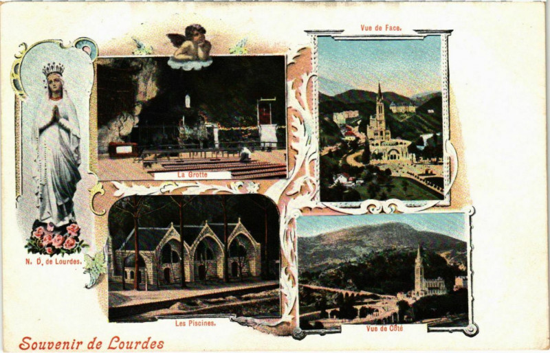 Carte postale ancienne Souvenir de Lourdes à Lourdes