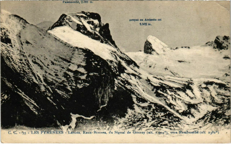 Carte postale ancienne Laruns, Faux-Bonnes, du Signal de Gourzy