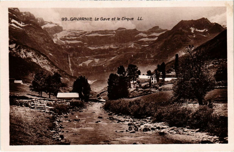 Carte postale ancienne Le Gave et le Cirque Ll.