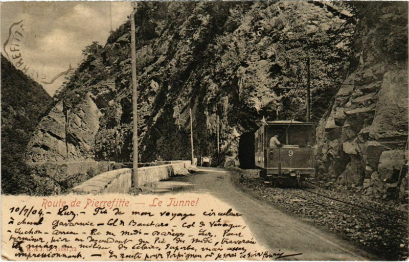 Carte postale ancienne Route de Pierrefitte - Le Tunnel