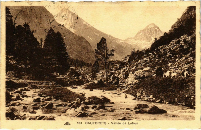 Carte postale ancienne Cauterets - Vallée de Lutour à Cauterets