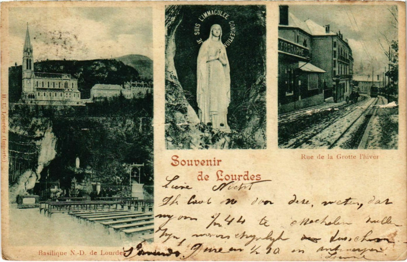 Carte postale ancienne Souvenir de Lourdes à Lourdes