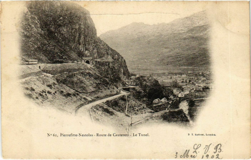 Carte postale ancienne Pierrefitte Nestolas Route de Cauterets à Cauterets