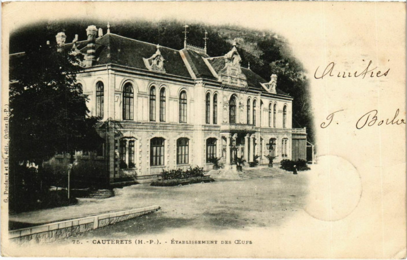 Carte postale ancienne Cauterets Etablissement des Eufs à Cauterets