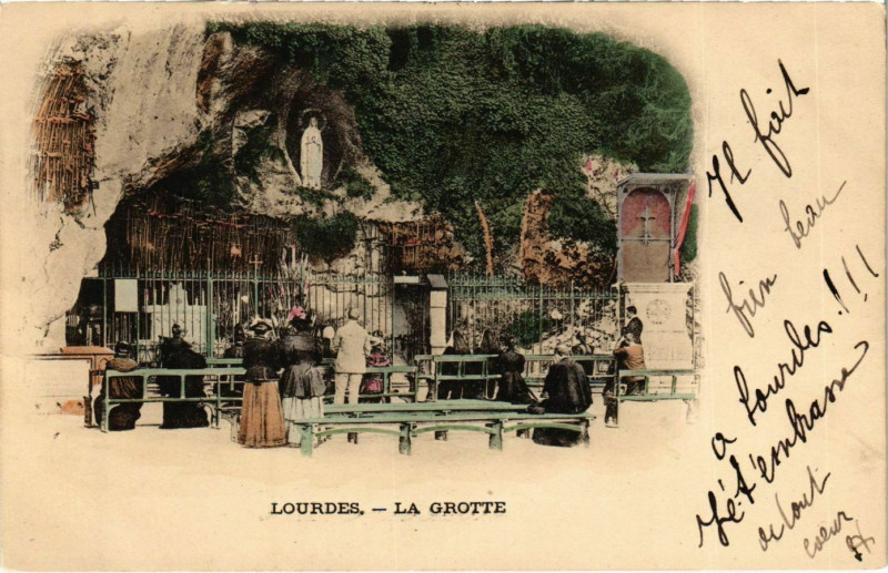 Carte postale ancienne Lourdes La Grotte à Lourdes