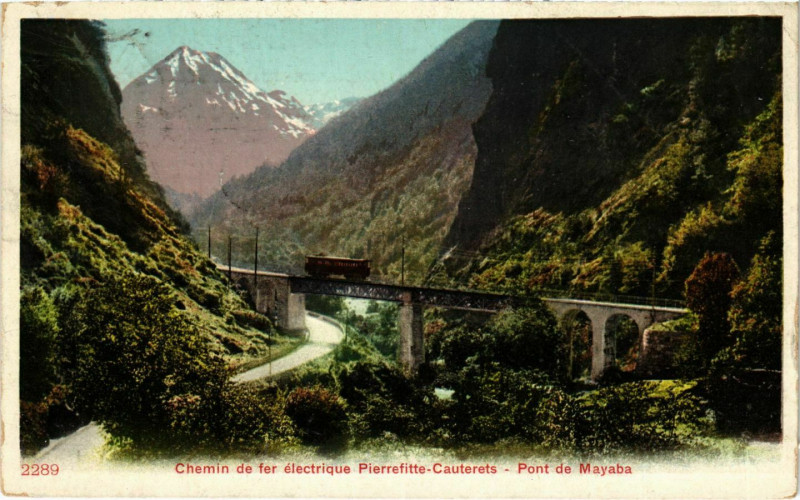 Carte postale ancienne Pierrefitte Cauterets Pont de Mayaba à Cauterets